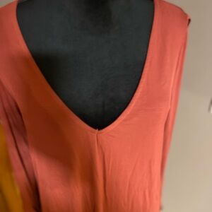 Lulus Rust Orange Long Sleeve Mini Dress‎ XL Tie Cuff